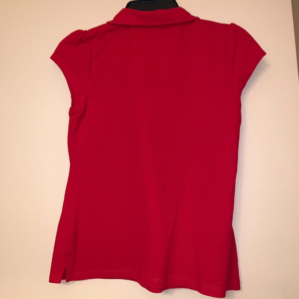 Modcloth Red Keyhole Collared Shirt - Picture 2 of 4